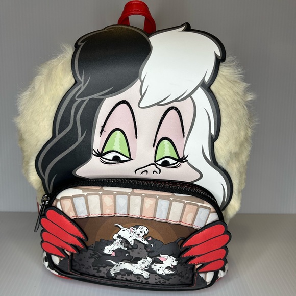 Loungefly 101 Dalmatians Cruella De Vil Villains Mini Backpack and Wallet Bundle - Picture 2 of 11